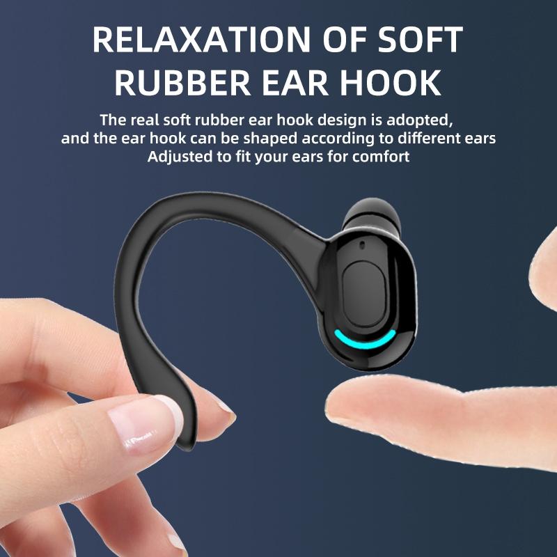 F8 Bluetooth 5.1 Wireless Sports Earphones – Ear-Mounted Stereo Headphones – Black & Blue