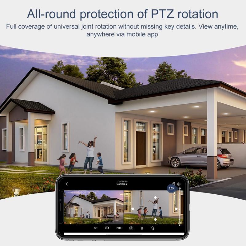 Smart Dual-Lens Dome Security Camera – AI Humanoid Detection, WiFi Alarm, Night Vision, 360° Coverage