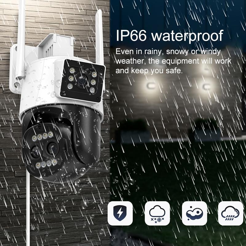 Smart Dual-Lens Dome Security Camera – AI Humanoid Detection, WiFi Alarm, Night Vision, 360° Coverage