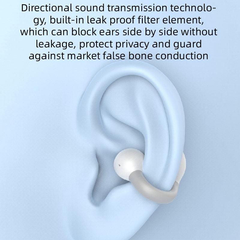 M-S8 Wireless Single Ear Clip-On Bluetooth Earphone – Lightweight Hands-Free Headset (Blue)