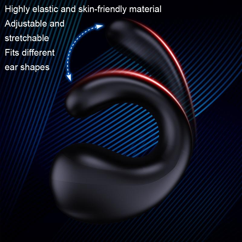 Clip-On Wireless Bluetooth Earphone with Charging Case – Hands-Free In-Ear Headset, White/Blue