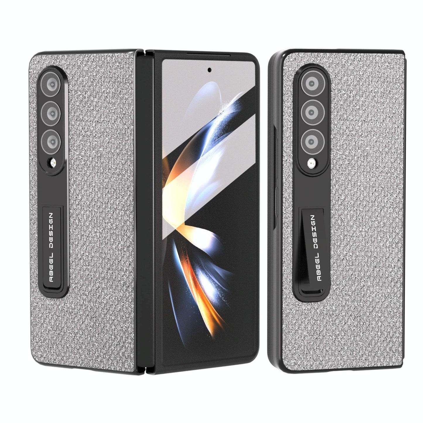 Diamond Edge Case with Holder for Samsung Galaxy Z Fold4 5G – Stylish Protective Design – Black