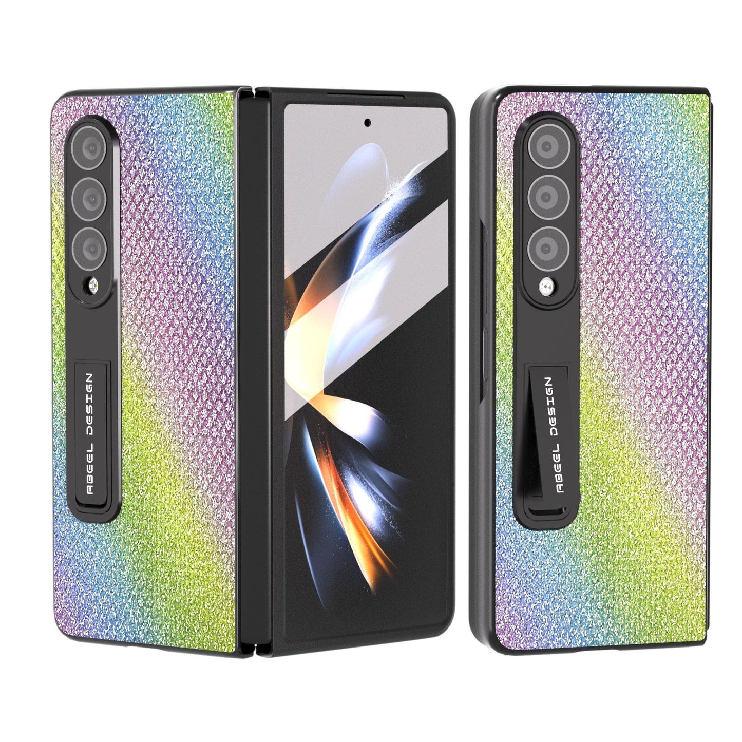 Diamond Edge Case with Holder for Samsung Galaxy Z Fold4 5G – Stylish Protective Design – Black