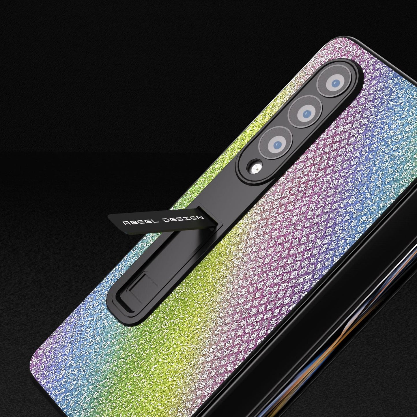 Diamond Edge Case with Holder for Samsung Galaxy Z Fold4 5G – Stylish Protective Design – Black