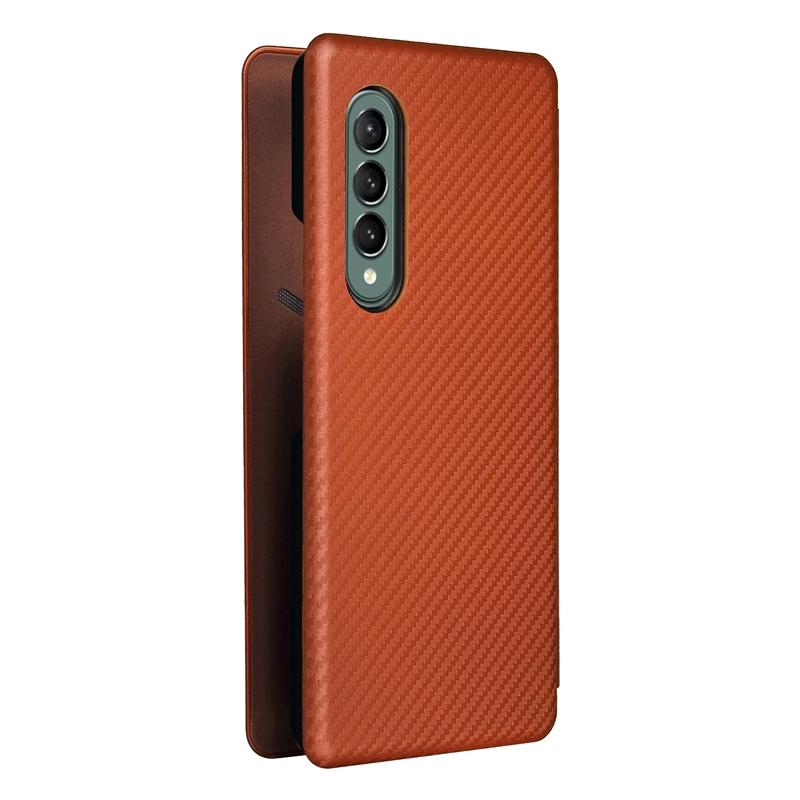 Samsung Galaxy Z Fold4 5G Carbon Fiber Leather Flip Case – Shockproof Full Cover – Green