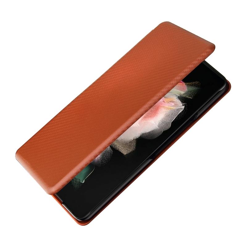 Samsung Galaxy Z Fold4 5G Carbon Fiber Leather Flip Case – Shockproof Full Cover – Green