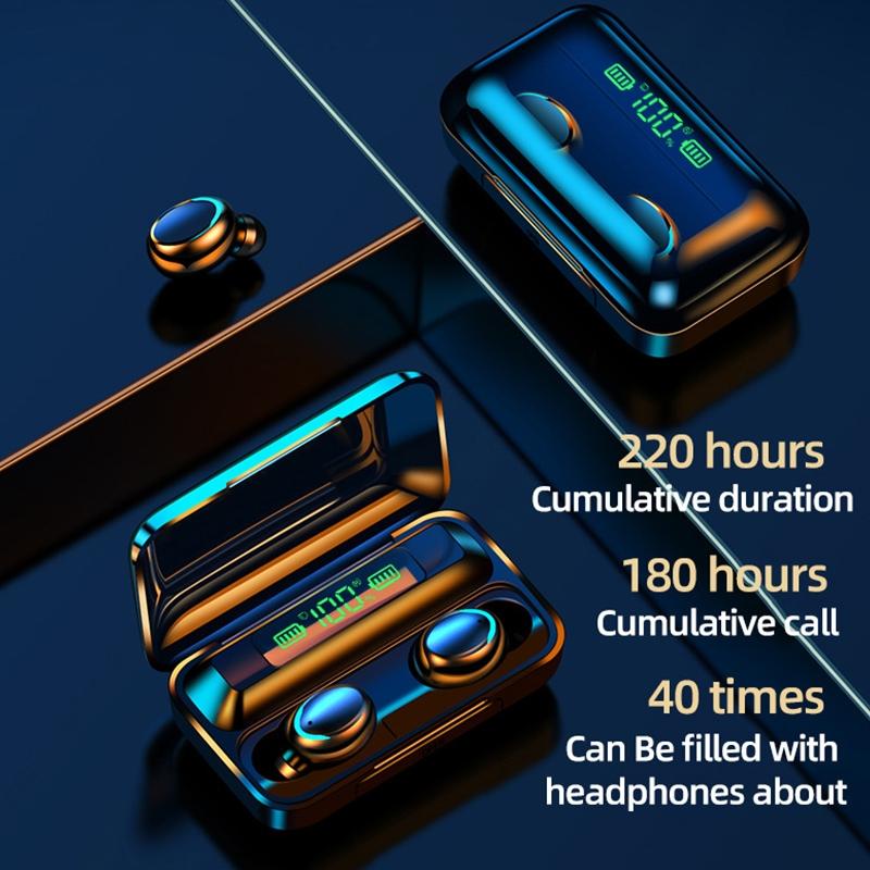 Macaron Series Bluetooth Earphones – Noise Reduction, Breathing Light, Wireless In-Ear Headphones (Dark Blue)