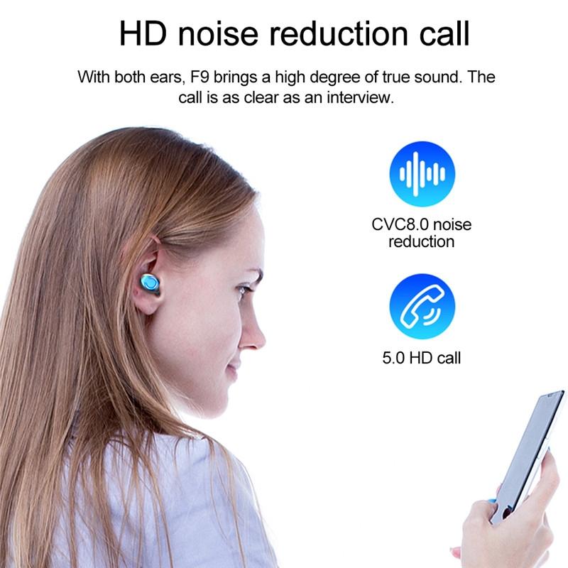 Wireless Noise-Cancelling Earbuds – Dark Blue Bluetooth 5.3 TWS Earphones with Charging Case & Deep Bass