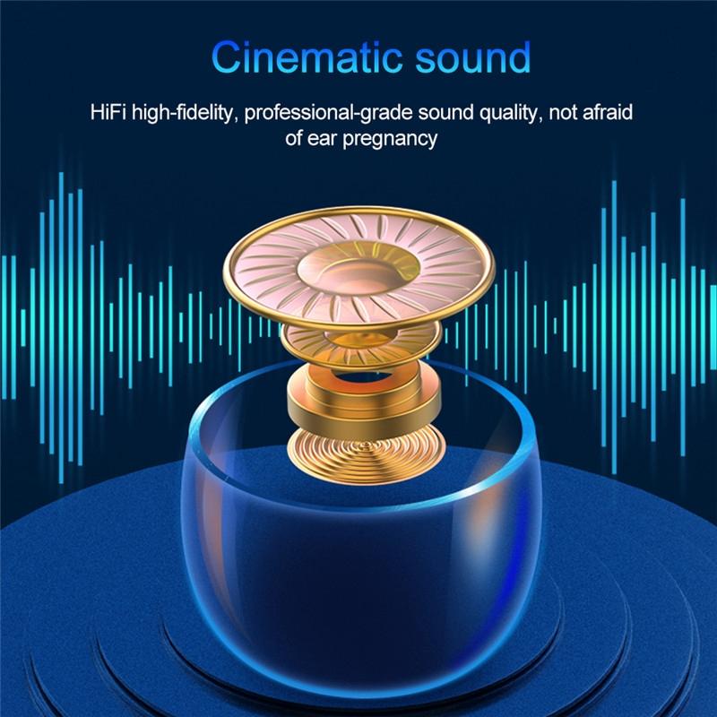 Wireless Noise-Cancelling Earbuds – Dark Blue Bluetooth 5.3 TWS Earphones with Charging Case & Deep Bass