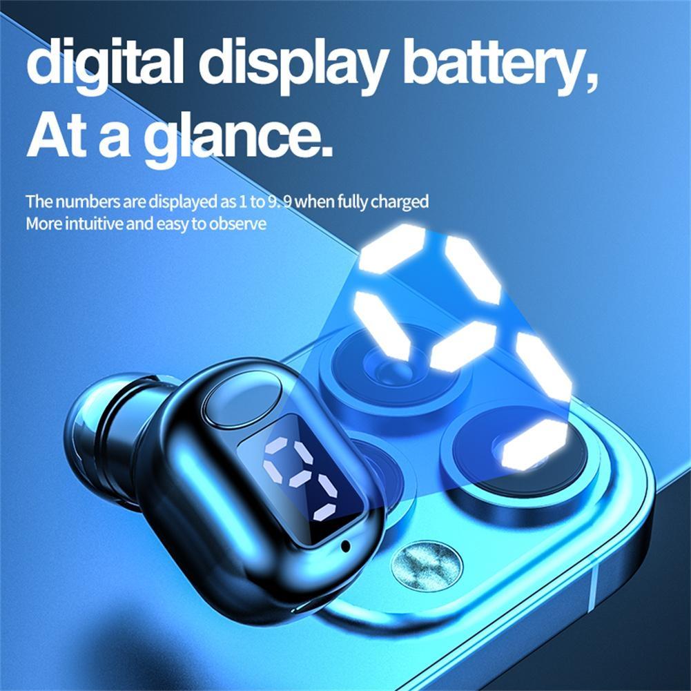 M5 Mini Bluetooth Earphones with Digital Display – Wireless, Compact Design – Green