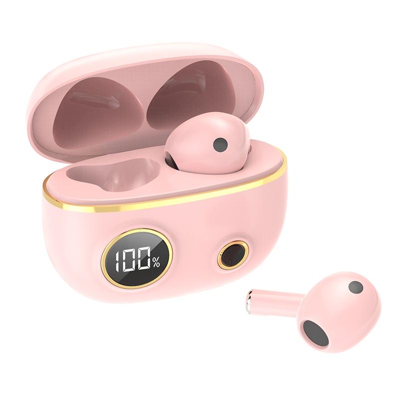 Waterproof 9D Stereo Bluetooth Earphones with Charging Case – Wireless In-Ear, Red