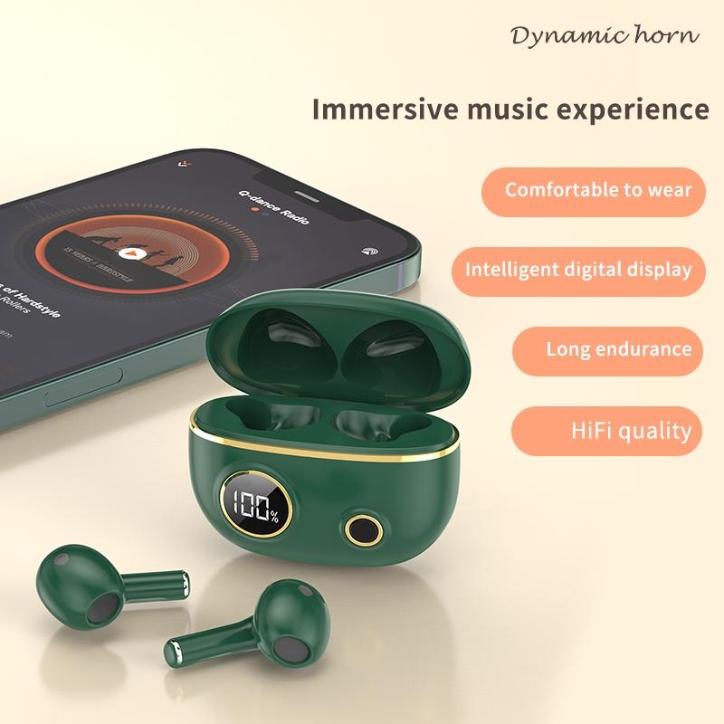 Waterproof 9D Stereo Bluetooth Earphones with Charging Case – Wireless In-Ear, Red
