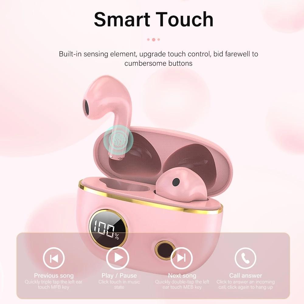 Waterproof 9D Stereo Bluetooth Earphones with Charging Case – Wireless In-Ear, Red