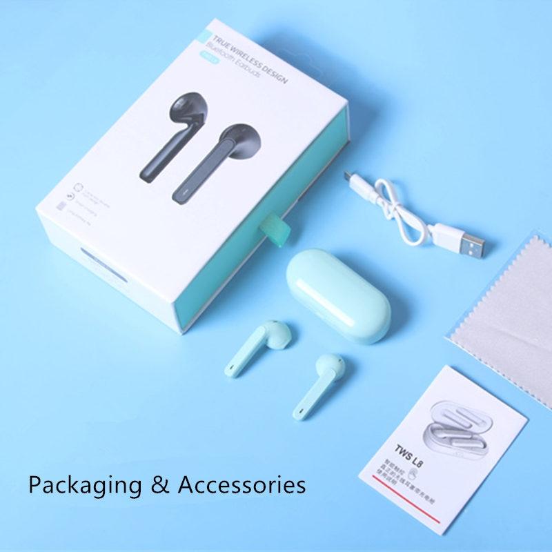 Wireless Bluetooth Earphones – TWS8 True Wireless Stereo Earbuds, Red
