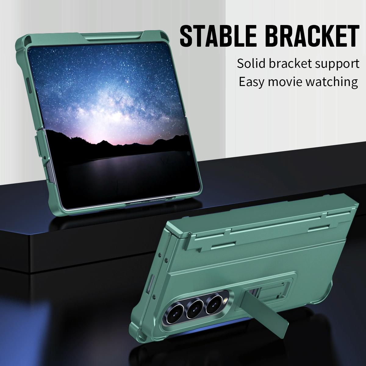 Shockproof Diamond Case with Hinge and Pen for Samsung Galaxy Z Fold4 5G – Durable Green Protection