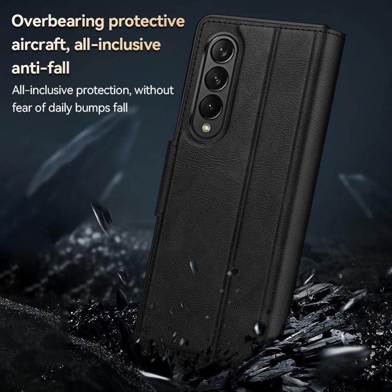 Samsung Galaxy Z Fold4 5G Magnetic Leather Flip Case – Full Protection All-Inclusive Cover – Blue