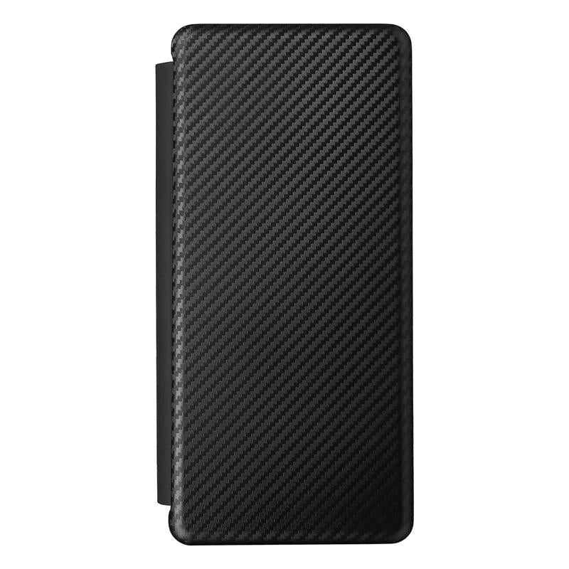 Carbon Fiber Flip Leather Case for Samsung Galaxy Z Fold4 5G – Premium Brown