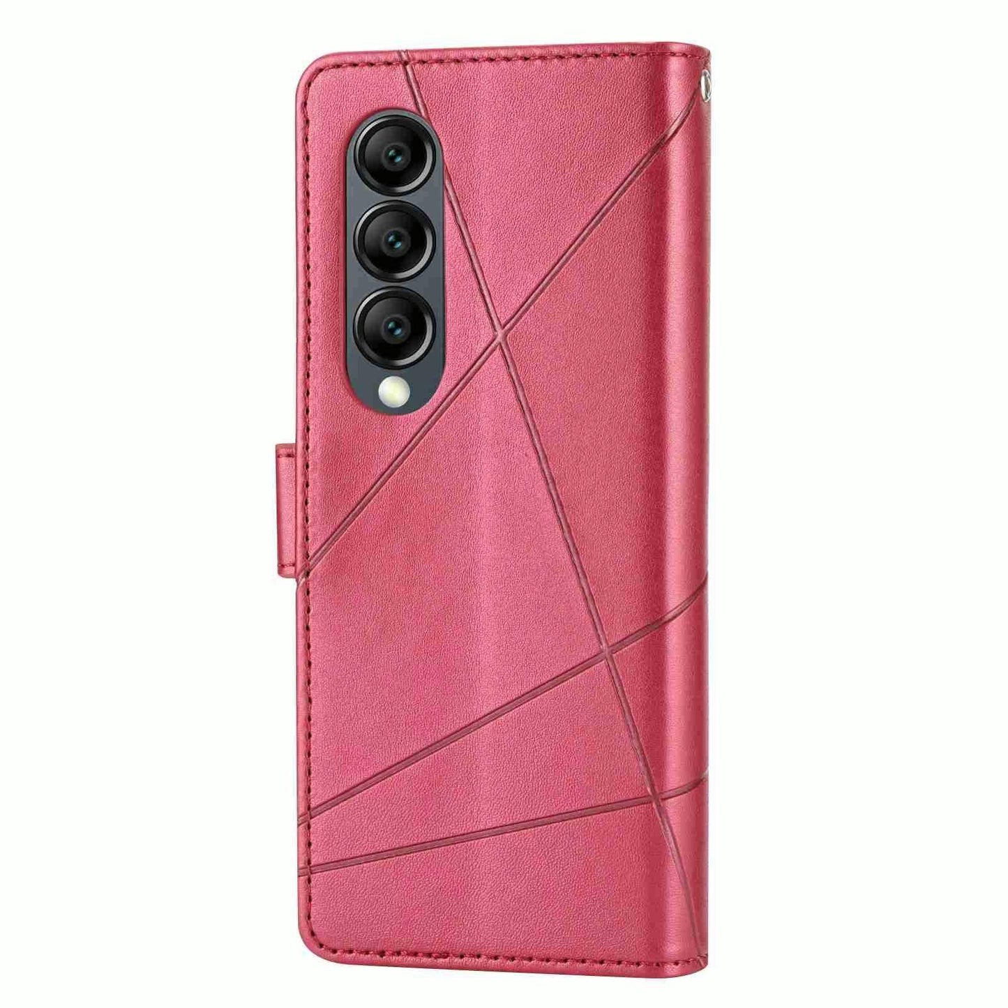 PU Leather Embossed Phone Case for Samsung Galaxy Z Fold4 5G – Slim Protective Cover – Purple