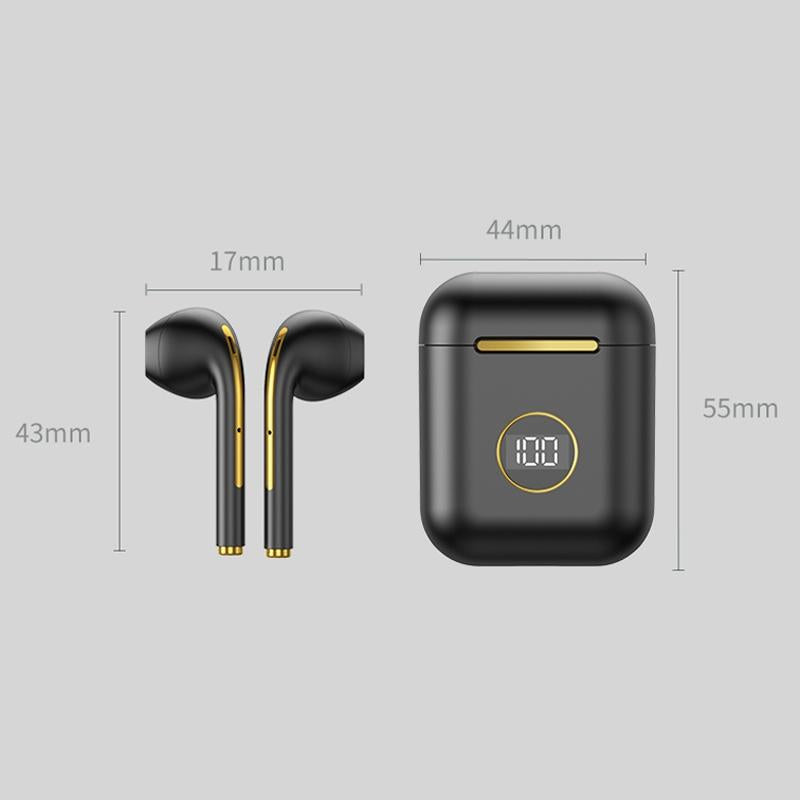 Wireless Sport Bluetooth Headphones with LED Display & Noise Reduction – Orange/Pink, Sweatproof, Deep Bass
