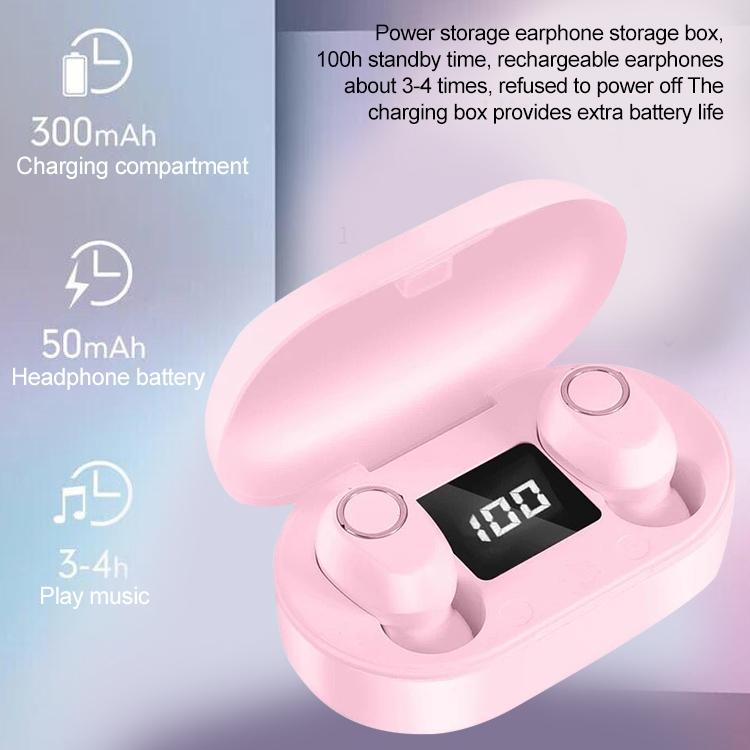 DT-13 Wireless Bluetooth Touch Headset with Smart Magnetic Charging – Pink, In-Ear Earbuds for Seamless Connectivity