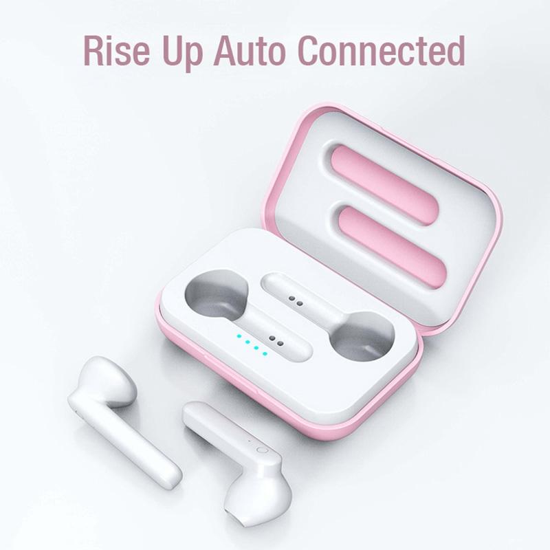 Wireless Touch Control Earphones with Magnetic Charging Box – Bluetooth 5.0 TWS In-Ear Headphones (Pink)