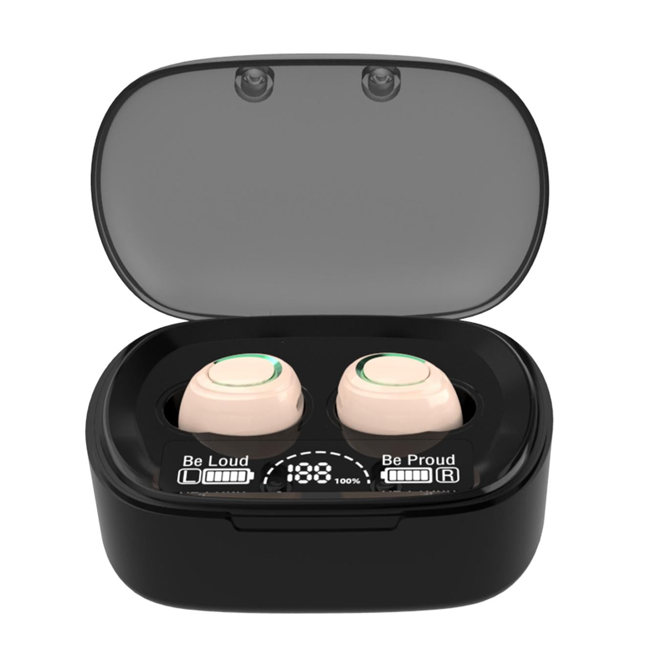 Mini TWS Wireless Bluetooth Earphones with Touch Display – Pink, Compact In-Ear Earbuds for Music & Calls