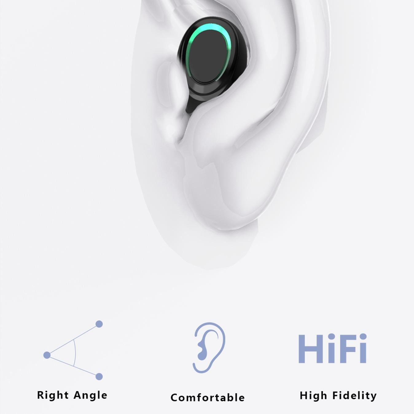 Mini TWS Wireless Bluetooth Earphones with Touch Display – Pink, Compact In-Ear Earbuds for Music & Calls