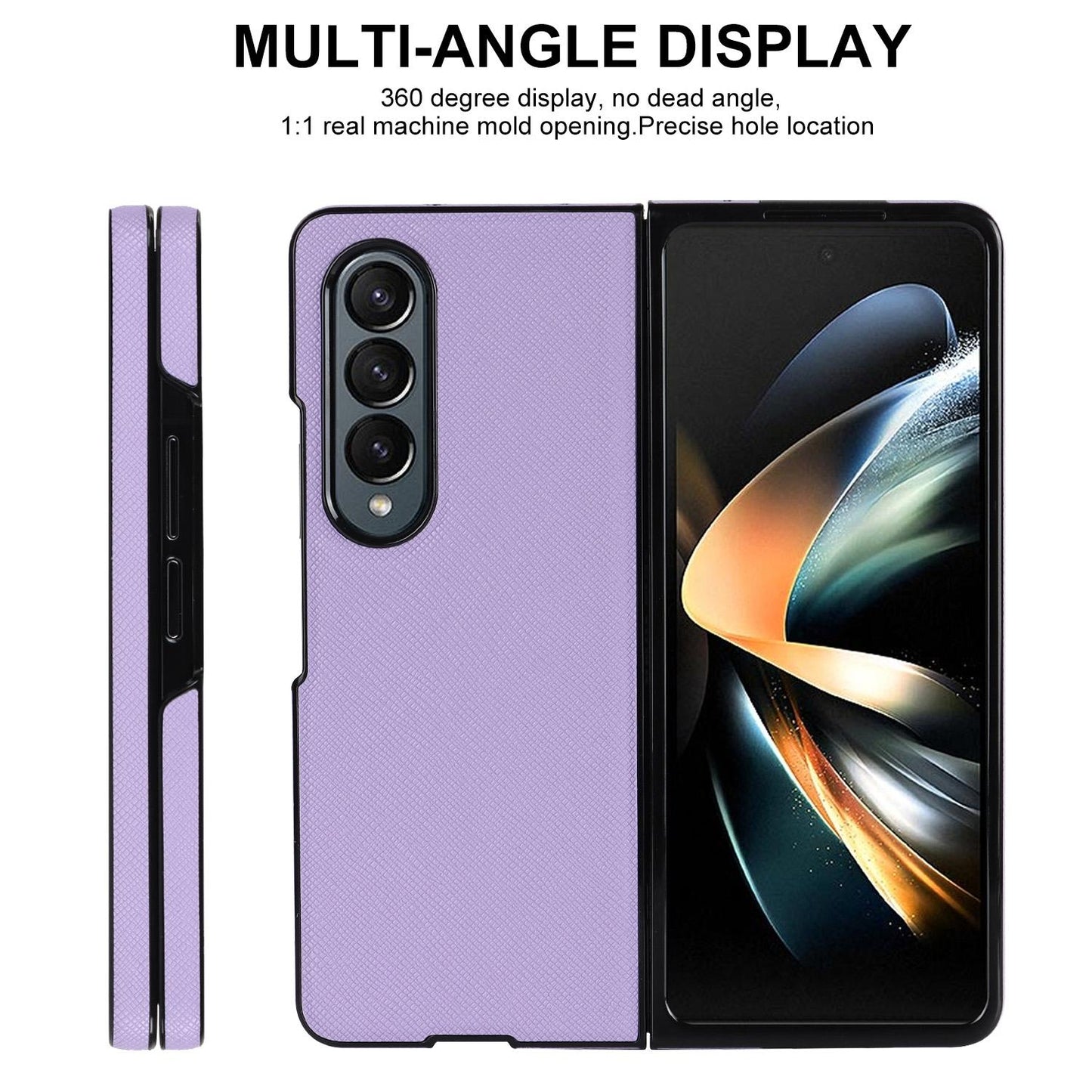 Foldable Cross Pattern Phone Case for Samsung Galaxy Z Fold4 5G – Compact PU Leather Design – Brown