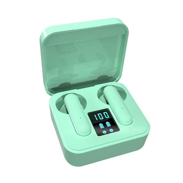 Ete-16 TWS Semi-In-Ear Sports Bluetooth Earphones with Digital Display – Pink