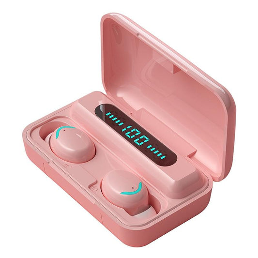 Wireless Bluetooth Earhook Earphones with Digital Display – Green Sport & Business Headphones with Mic