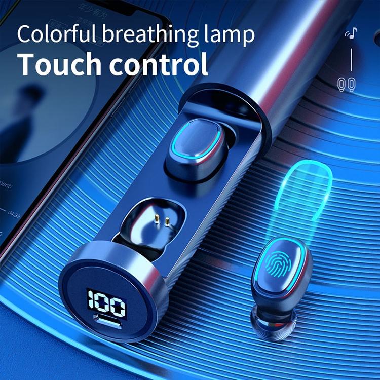 True Wireless Bluetooth Earphones with Digital Display & Charging Case – Stylish Pink, High-Quality Sound & Long Battery Life