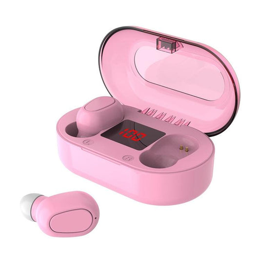 Wireless Bluetooth 5.0 Earphones with 9D Sound & Charging Case – Pink