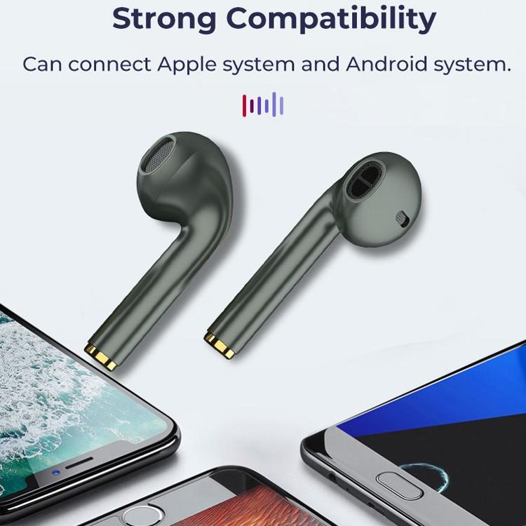 Wireless Binaural Bluetooth Earphones J18 with Charging Box – TWS In-Ear Headphones – Green