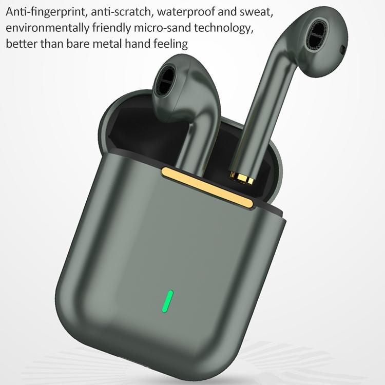 Wireless Binaural Bluetooth Earphones J18 with Charging Box – TWS In-Ear Headphones – Green