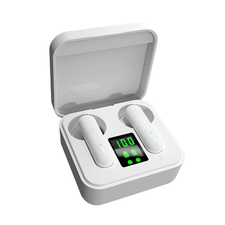 ETE-16 TWS Sports Bluetooth Earphones – Semi In-Ear Design with Digital Display, Stereo Sound – Green