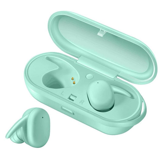 Waterproof Wireless Bluetooth Earphones with Magnetic Charging Box – 300mAh Battery, Green