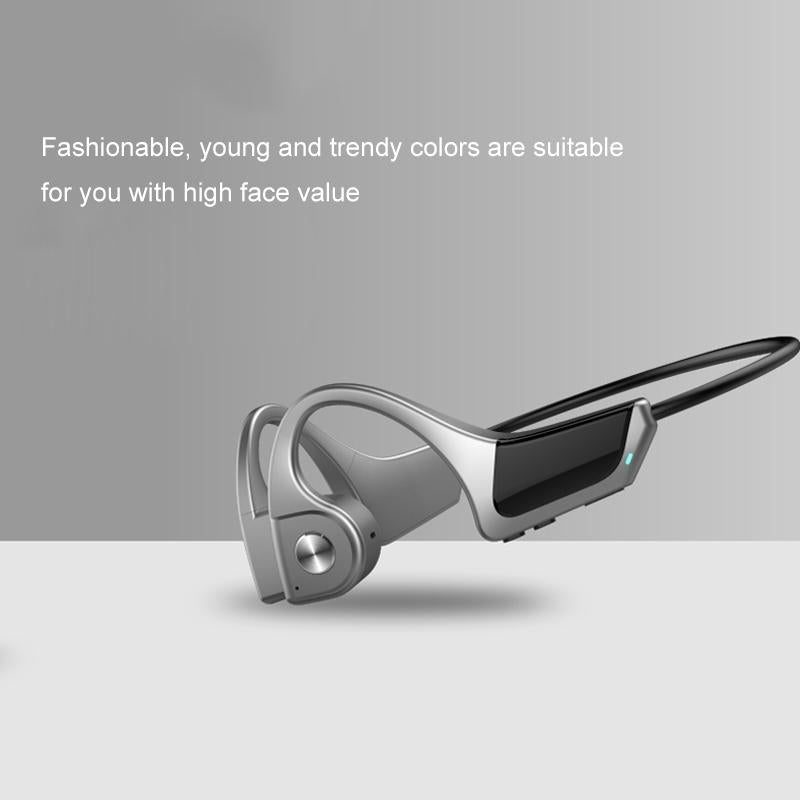 Wireless Bone Conduction Bluetooth Earphones - 4.1 Stereo 5.0 Black - Grey