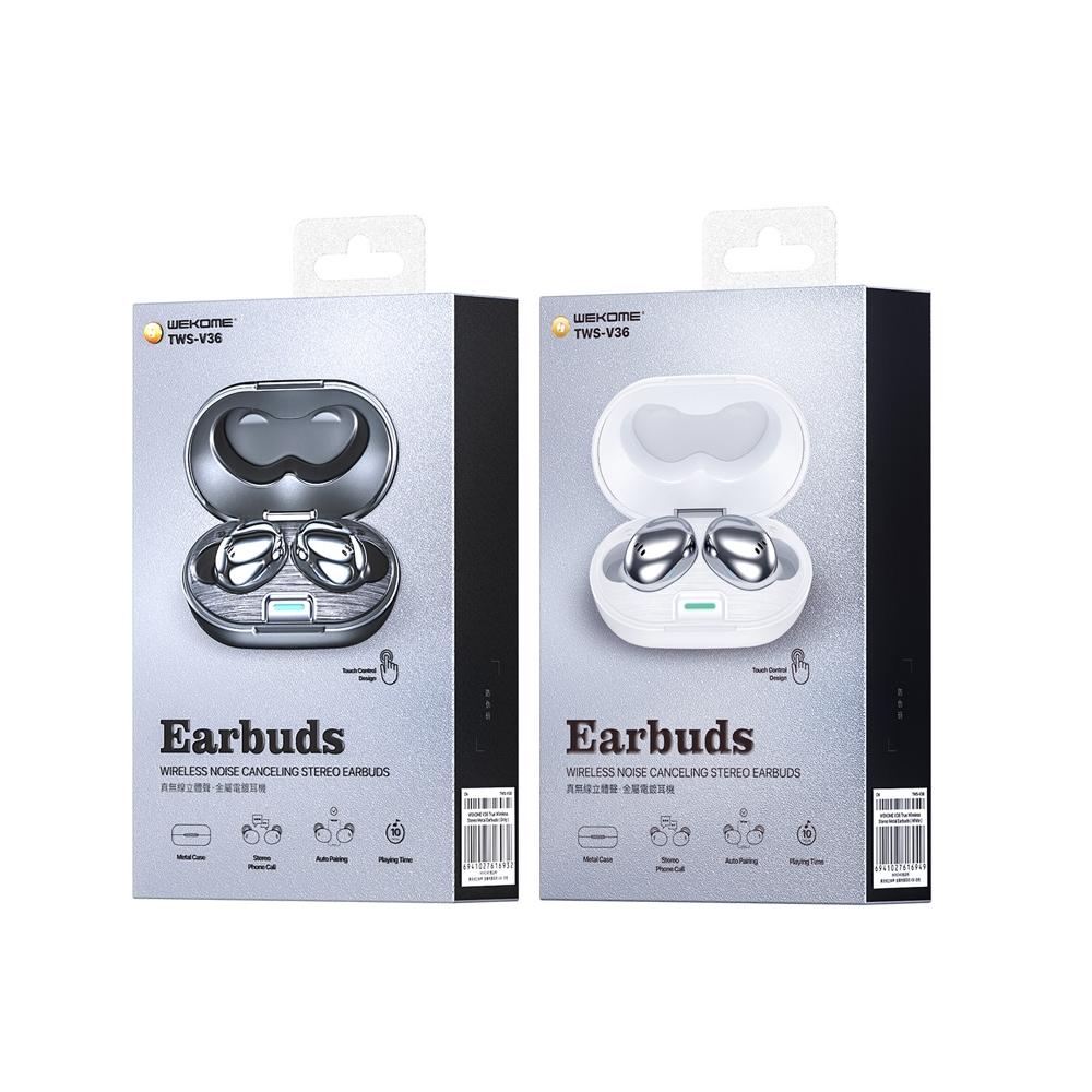 Metal Plating Wireless TWS Earphones with Charging Box – Bluetooth 5.0, Grey