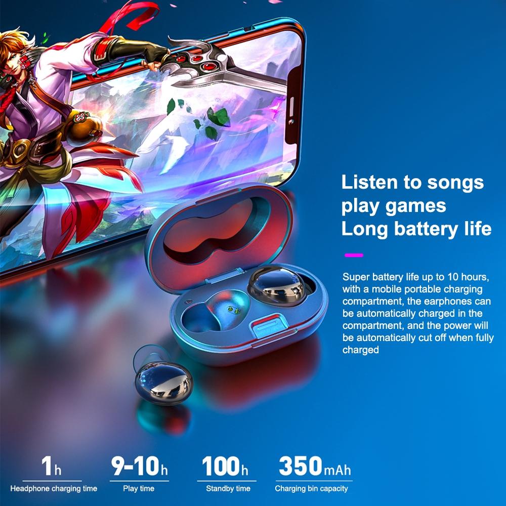 Metal Plating Wireless TWS Earphones with Charging Box – Bluetooth 5.0, Grey