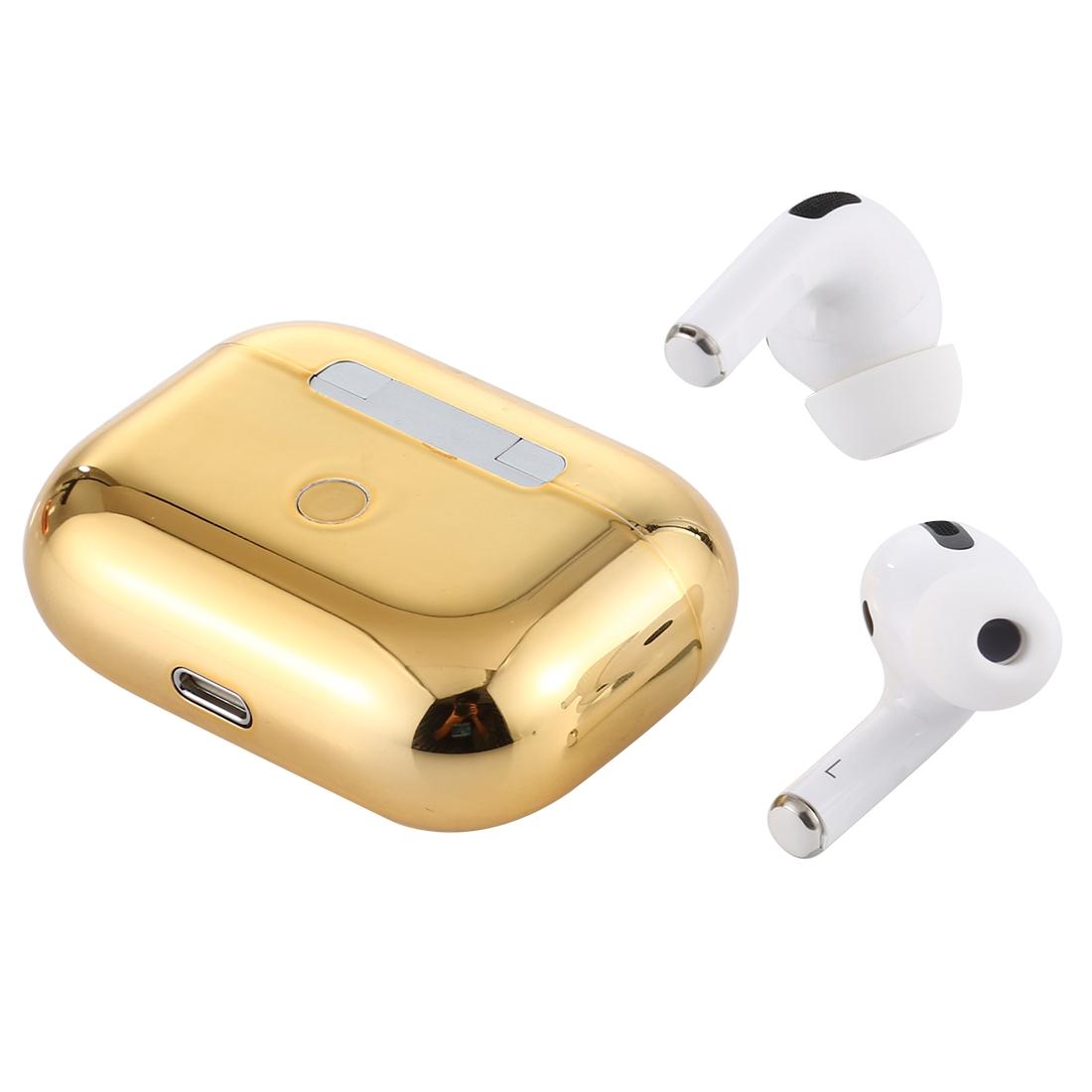M360 Pro TWS 5.0 & EDR Wireless Stereo Bluetooth Headphones – Gold, In-Ear Earbuds with Mic for Music & Calls