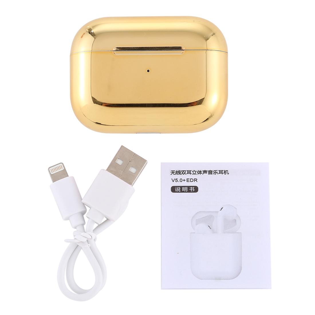 M360 Pro TWS 5.0 & EDR Wireless Stereo Bluetooth Headphones – Gold, In-Ear Earbuds with Mic for Music & Calls