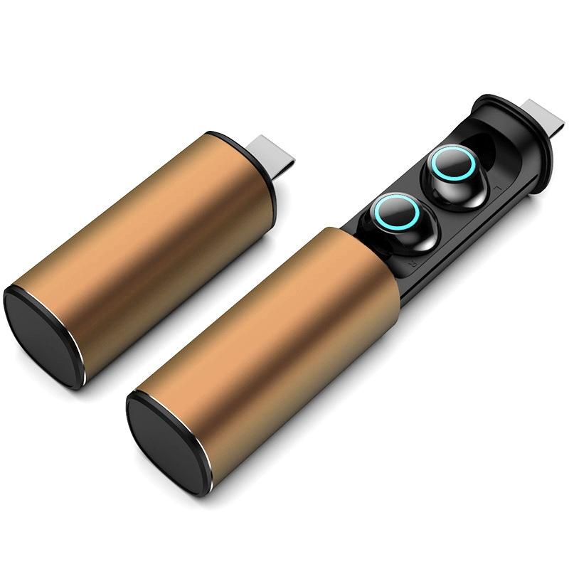 S5 Twins Sports Magnetic Wireless TWS Bluetooth Earphones – Bluetooth 5.0, Gold, In-Ear Design for Active Use