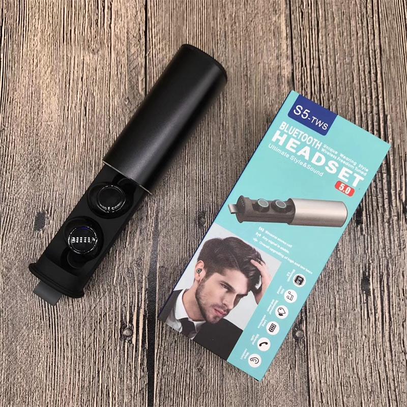 S5 Twins Sports Magnetic Wireless TWS Bluetooth Earphones – Bluetooth 5.0, Gold, In-Ear Design for Active Use