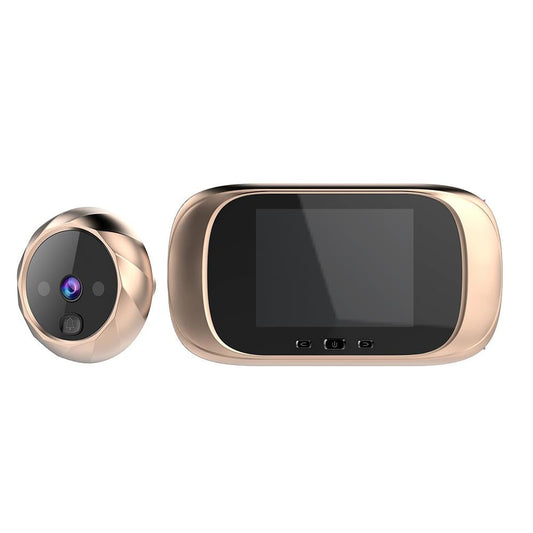 2.8″ LCD Screen Cat Eye Video Doorbell – Gold | Night Vision & Indoor Monitoring
