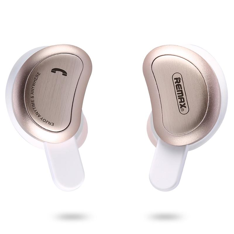Wireless Bluetooth Earphones with Charging Box – Half Moon Shape, Gold, True Wireless, Clear Sound, Long Battery Life