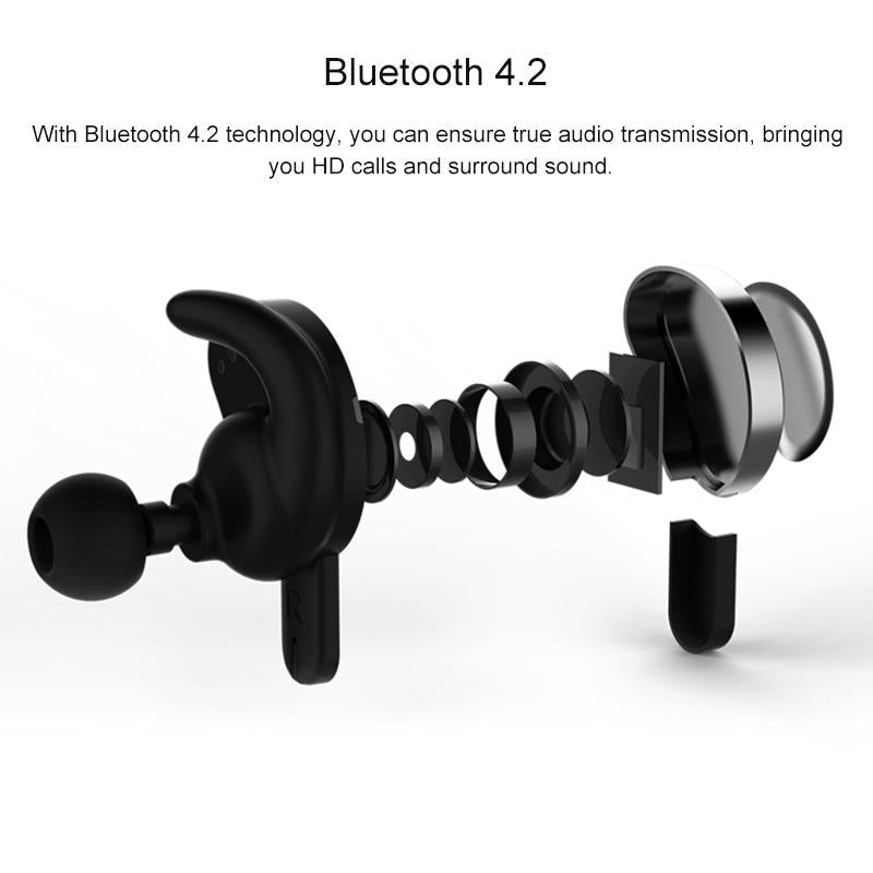 Wireless Bluetooth Earphones with Charging Box – Half Moon Shape, Gold, True Wireless, Clear Sound, Long Battery Life