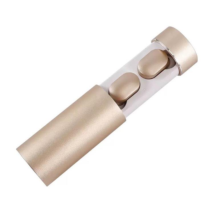 Gold Wireless Bluetooth Touch Headset – Smart Magnetic Charging, Automatic Pairing, In-Ear Earbuds for Seamless Connection
