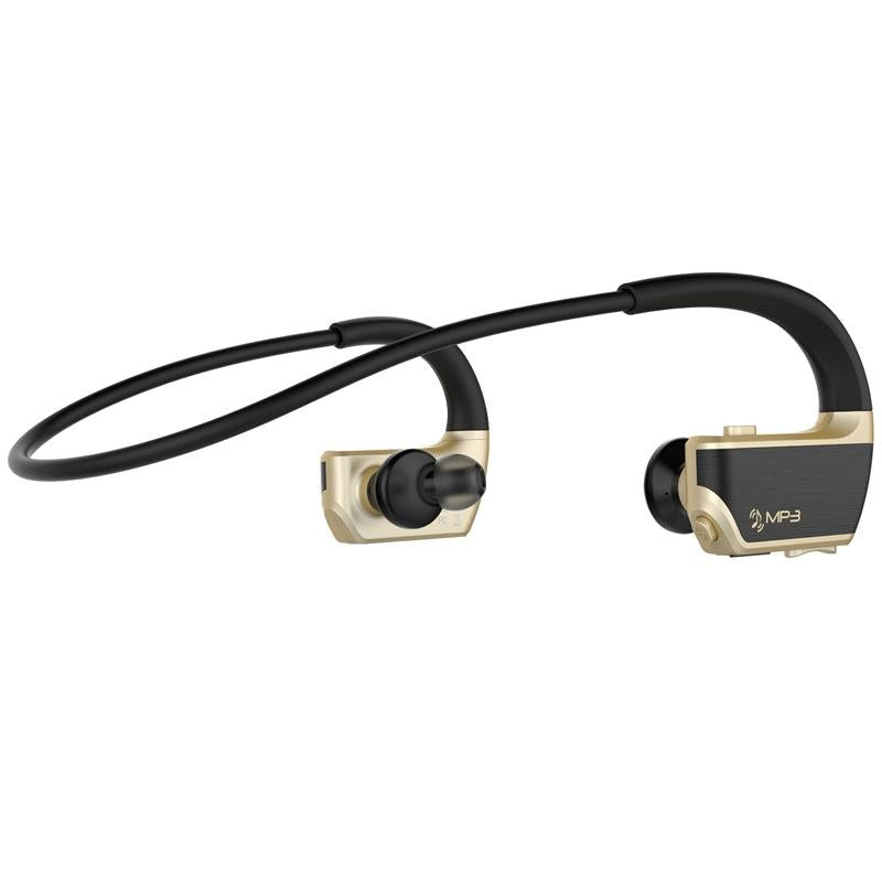 Wireless Sports Bluetooth Earphones – Binaural Hanging Design, Bluetooth 5.0, Secure Fit – Gold
