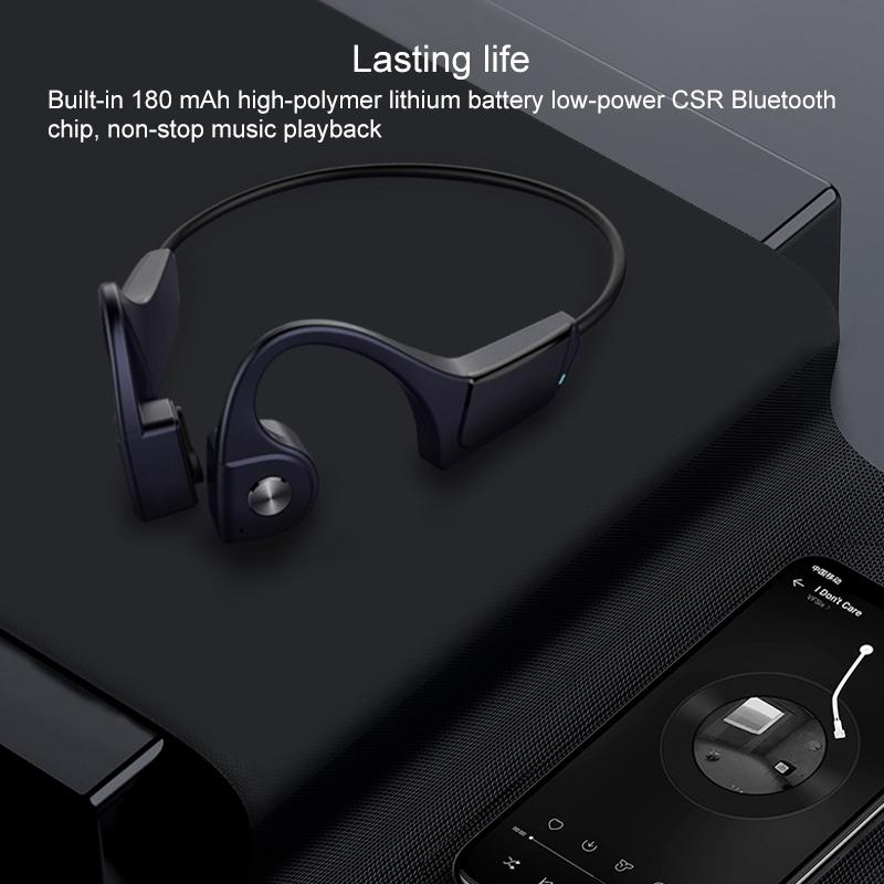 Wireless Bone Conduction Bluetooth Earphones – 5.0 Stereo 4.1 – Black/Blue