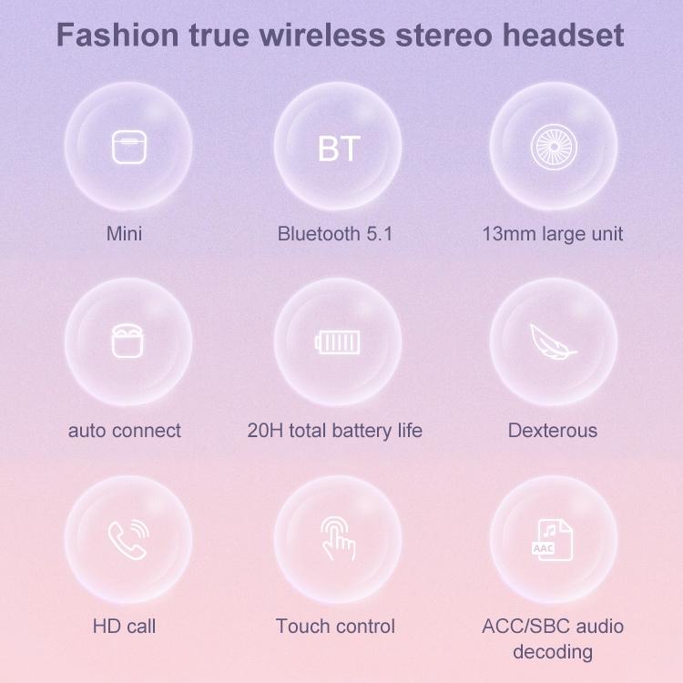 TN22 True Wireless Stereo (TWS) Bluetooth 5.0 Earphones – In-Ear Noise-Isolating Earbuds (Blue)